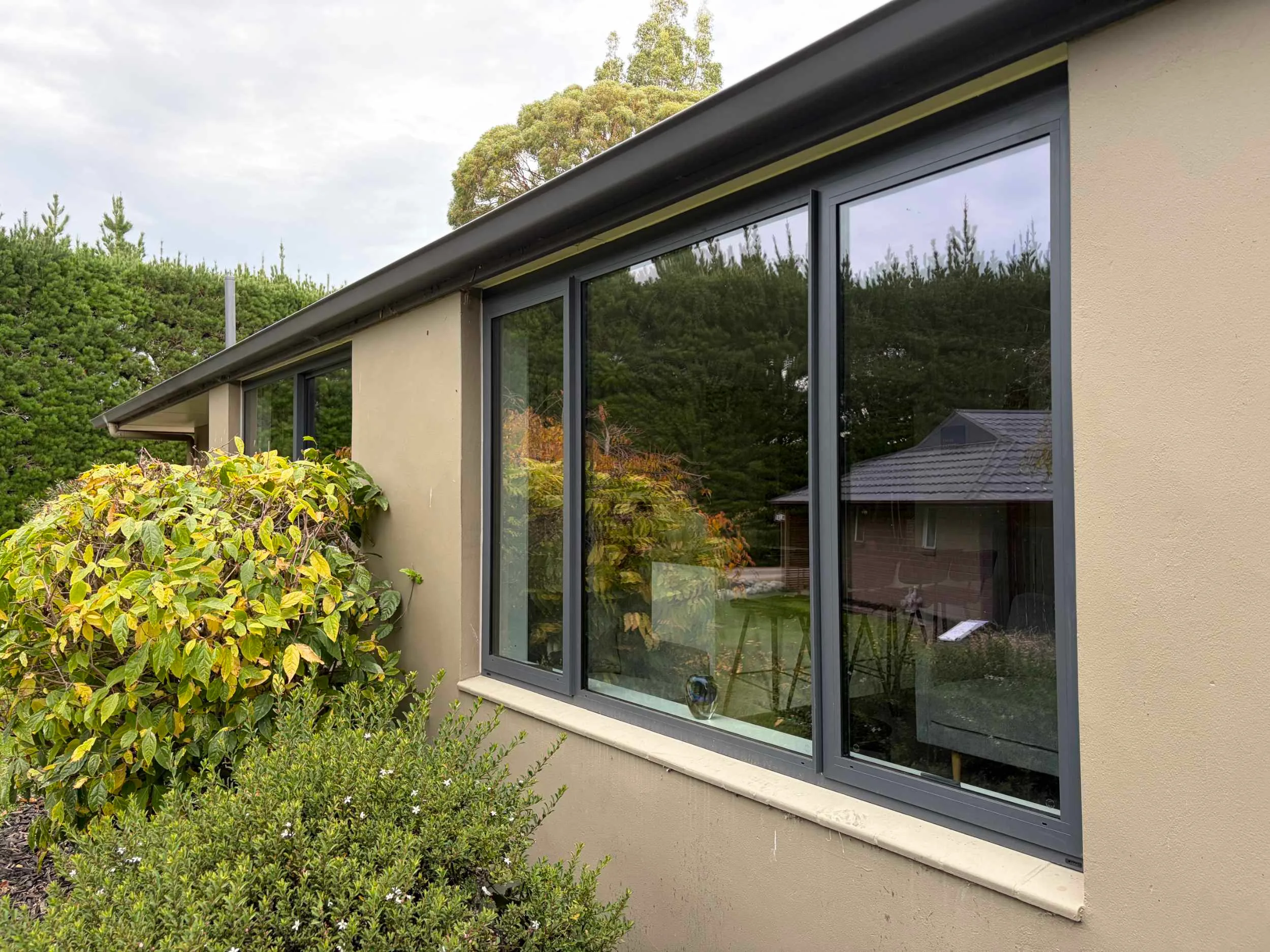 A Christchurch home after a full window replacement with new thermally broken aluminium joinery